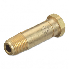 WESTERN ENTERPRISES 312-CO-4, Regulator Inlet Nipple, CO2, 1/4 in (NPT), 2-1/2 in L, Brass, CGA-320
