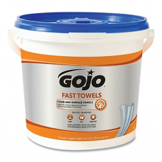 Gojo 315-6298-04, FAST WIPES Hand Cleaning Towels, Citrus, Wet Wipe Bucket, 130