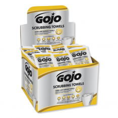 Gojo 315-6380-04, Scrubbing Wipes, Citrus, 12.25 in W x 10.5 in L, Counter Display, 80 Individual PK