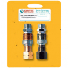 GENTEC 331-QC-HTPRSP, Quick Connector Set, Hose-to-Torch, Steel/Brass, Fuel/Oxygen, B-Size 9/16 in-1