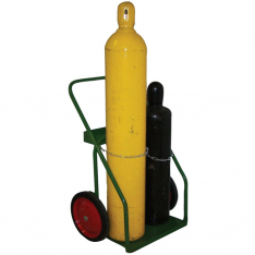 Saf-T-Cart 339-860-14, 800 Series Cart, Holds 2 Cylinders, 6-1/2 to 9-1/2 in dia, 14 in Semi-Pneumat