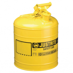 Justrite 400-7150200, Type l Steel Safety Can, Diesel, 5 gal, Yellow, Includes Stainless Steel Flame
