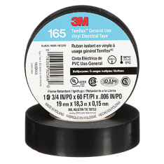 3M 405-076308-92568, Temflex Vinyl Electrical Tape 165, 60 ft x 3/4 in, Black