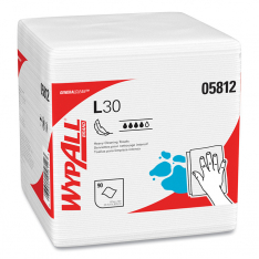 KIMBERLY-CLARK PROFESSIONAL 412-05812, WYPALL L30 ECONOMIZER WIPERS WHT Q-FOLD 12BX/CA