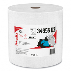 KIMBERLY-CLARK PROFESSIONAL 412-34955, WYPALL X60 TERI WIPER JUMBO ROLL WHT 1-100 PER R