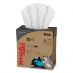 KIMBERLY-CLARK PROFESSIONAL 412-41048, WYPALL X80 SCOTTCLOTH POPUP WHT 8.34" X 16.8"