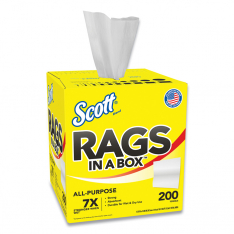 SCOTT 412-75260, (BOX/200) SCOTT RAGS INA BOX