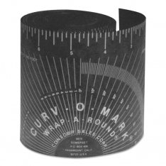 CURV-O-MARK 430-14752, Wrap-A-Round Ruler, Medium, 3.88 in W, 4 ft L, Cold/Heat Resistant, Black