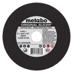 Metabo 469-655339000, Original Slicer Cutting Wheel, Type 1, 6 in dia, 0.040 in Thick, 60 Grit, Alum