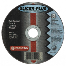 Metabo 469-655998000, Slicer Plus High Performance Cutting Wheel, 6 in dia, 0.045 in Thick, 7/8 in A