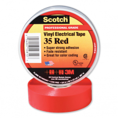 Scotch 500-108108, Vinyl Electrical Color Coding Tape, 35, 3/4 in W x 66 ft L, Red