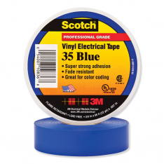 Scotch 500-108368, Vinyl Electrical Color Coding Tape, 35, 3/4 in W x 66 ft L, Blue