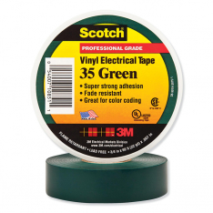 Scotch 500-108511, Vinyl Electrical Color Coding Tape, 35, 3/4 in W x 66 ft L, Green