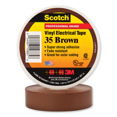 Scotch 500-108856, Vinyl Electrical Color Coding Tape, 35, 3/4 in W x 66 ft L, Brown