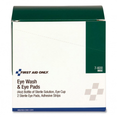 FIRST AID ONLY 7-600, 1 EYEWASH 4 OZ STERILE EYE CUP 2 EYE PADS STRIPS