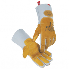 Caiman 607-1812-L, 1812 revolution Pig Grain FR Cotton Fleece Lined MIG/Stick Welding Gloves, Large,