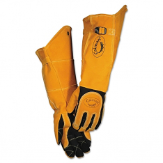 Caiman 607-1878-5, 1878 21-in FR Insulated MIG/Stick Welding Gloves, Deerskin/Boarhide, Tan/Black