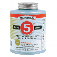 RECTORSEAL 622-25431, No. 5 Pipe Thread Sealant, 1 pt Can, Yellow
