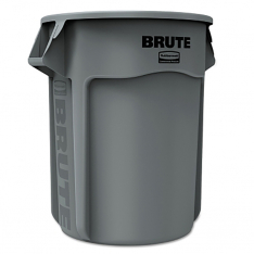Rubbermaid Commercial 640-FG265500GRAY, BRUTE Round Container without Lid, 55 gal, Heavy-Duty Plasti