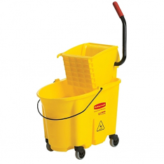 Rubbermaid Commercial 640-FG758088YEL, WaveBrake Bucket/Wringer Combination Pack, 35 qt, Yellow