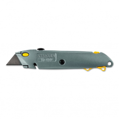 Stanley 680-10-499, QuickChange Retractable Utility Knife, 6-3/8 in L, Carbon Steel, Metal, Gray