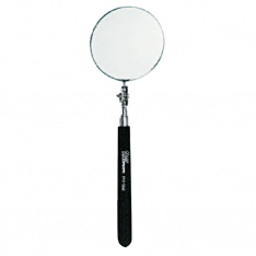 Ullman 758-HTS-2, Telescoping Inspection Mirror, Round, 3-1/4 in dia, 10-1/2 in L to 29-1/2 in L