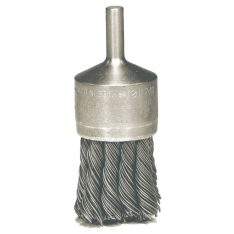 Weiler 804-10027, Knot Wire End Brush, Steel Bristles, 1-1/8 in Brush dia x 0.014 in Wire, 22000 RPM