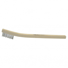 Weiler 804-44167, Small Hand Scratch Brush, 7-1/2 in, 3 X 7 Rows, Stainless Steel Wire, Curved Wood 