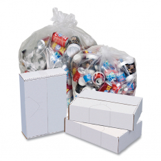 PITT PLASTICS 879-RXS10002XC, Vu Thru Trash Liner, 60 gal, 2.5 mil, 38 in W x 65 in H, Natural