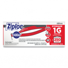 ZIPLOC 889-682257, Double Zipper Storage Bag, 1 gal, 250/Box