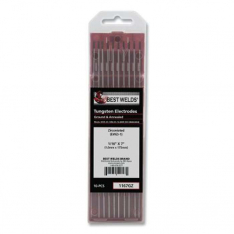 Best Welds 1167GZ, Zirconiated Ground Tungsten Electrode, 1/16 in dia x 7 in L, 10 PK, 900-1167GZ