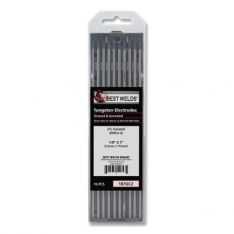 Best Welds 187GC2, 2% Ceriated Ground Tungsten Electrode, 1/8 in x 7 in, 10 PK, 900-187GC2