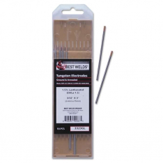 Best Welds 3323GL, 1.5%anthanated Tungsten Electrode, 3/32 in x 3 in, 10 PK, 900-3323GL