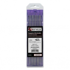 Best Welds 3327E3, E3 Tungsten Electrode, 3/32 in dia x 7 in L, 10 PK, 900-3327GE3