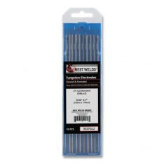 Best Welds 3327GL2, 2% Lanthanated Tungsten Electrode, 3/32 in x 7 in, 10 PK, 900-3327GL2