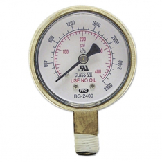 BEST WELDS 900-B230RL, Pressure Gauge, 2 in, 30 psi, Brass, 1/4 in NPT