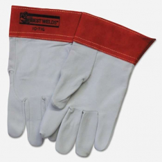Best Welds 10TIGL, 10-TIG Capeskin Welding Gloves, Large, White/Red, 902-10TIG-L