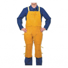 Best Welds Q10, Leather Split Leg Bib Apron, 24 in W x 48 in L, Split Cowhide, Golden Brown, 902-Q-1
