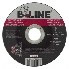 B-Line Abrasives 90894, Depressed Center Cutting Wheel, 4-1/2 in dia, 0.045 in Thick, 7/8 in Arbor,