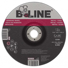 B-Line Abrasives 90913, Depressed Center Grinding Wheel, 7 in dia, 1/4 in Thick, 7/8 in Arbor, 24 Gr