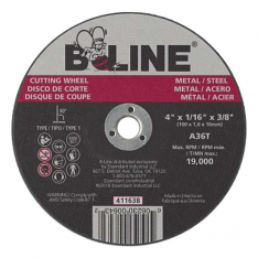 B-Line Abrasives 90886, Cutting Wheel, 4 in dia, 1/16 in Thick, 3/8 in Arbor, 36 Grit, Aluminum Oxid