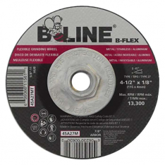 B-Line Abrasives 90919, Flexible Depressed Center Wheel, 4-1/2 in dia, 1/8 in Thick, 5/8 in-11 Arbor