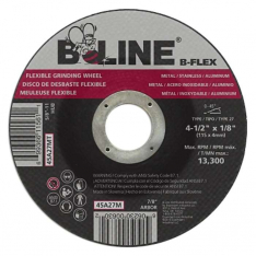 B-Line Abrasives 45A27M, Flexible Depressed Center Wheel, 4-1/2 in dia, 7/8 in Arbor, 1/8 in Thick,