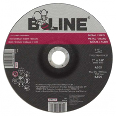 B-Line Abrasives 90903, Depressed Center Combo Wheel, 7 in dia, 1/8 in Thick, 5/8 in-11 Arbor, 30 Gr